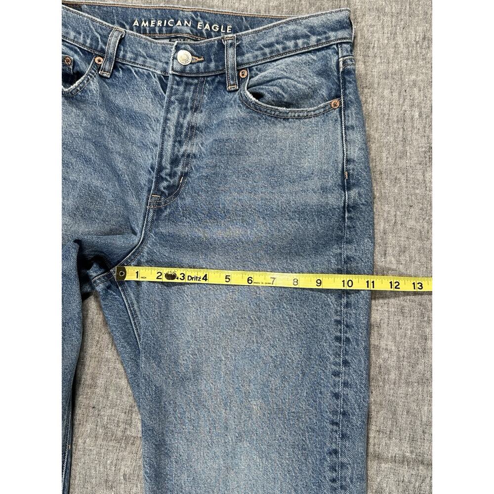 American Eagle Jeans Womens 8 Blue Denim Stretch Straight High Rise Medium Wash - Picture 9 of 16